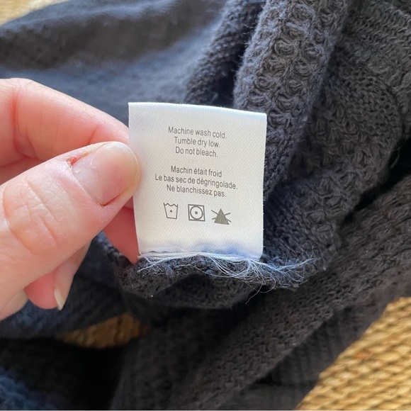 Anthropologie One September Black Fly Away Braided Collar Open Cardigan Size L - Picture 8 of 10